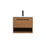 Elegant Lighting Roman 24" Wall Mounted Single Basin Vanity Set with Cabinet and Engineered Marble Vanity Top Walnut Brown