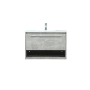Elegant Lighting Roman 30" Wall Mounted Single Basin Vanity Set with Cabinet and Engineered Marble Vanity Top Concrete Grey