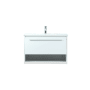 Elegant Lighting Roman 30" Wall Mounted Single Basin Vanity Set with Cabinet and Engineered Marble Vanity Top White