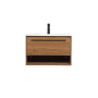 Elegant Lighting Roman 30" Wall Mounted Single Basin Vanity Set with Cabinet and Engineered Marble Vanity Top Walnut Brown