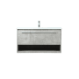 Elegant Lighting Roman 36" Wall Mounted Single Basin Vanity Set with Cabinet and Engineered Marble Vanity Top Concrete Grey
