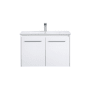 Elegant Lighting Rasina 30" Wall Mounted Single Basin Vanity Set with Cabinet and Resin Vanity Top White
