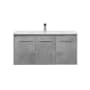 Elegant Lighting Rasina 40" Wall Mounted Single Basin Vanity Set with Cabinet and Resin Vanity Top Concrete Grey