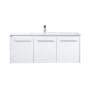 Elegant Lighting Rasina 48" Wall Mounted Single Basin Vanity Set with Cabinet and Resin Vanity Top White