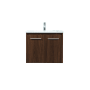 Elegant Lighting Penn 24" Wall Mounted Single Basin Vanity Set with Cabinet and Engineered Marble Vanity Top Walnut