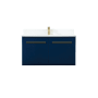 Elegant Lighting Penn 36" Wall Mounted Single Basin Vanity Set with Cabinet, Engineered Marble Vanity Top, and Backsplash Blue