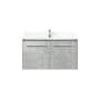 Elegant Lighting Penn 36" Wall Mounted Single Basin Vanity Set with Cabinet, Engineered Marble Vanity Top, and Backsplash Concrete Grey