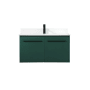 Elegant Lighting Penn 36" Wall Mounted Single Basin Vanity Set with Cabinet, Engineered Marble Vanity Top, and Backsplash Green