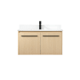Elegant Lighting Penn 36" Wall Mounted Single Basin Vanity Set with Cabinet, Engineered Marble Vanity Top, and Backsplash Maple