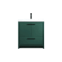 Elegant Lighting Wyatt 30" Free Standing Single Basin Vanity Set with Cabinet and Resin Vanity Top Green