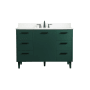 Elegant Lighting Baldwin 48" Free Standing Single Basin Vanity Set with Cabinet, Engineered Marble Vanity Top, and Backsplash Green