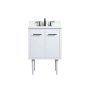 Elegant Lighting Cyrus 24" Free Standing, Wall Mounted Single Basin Vanity Set with Cabinet, Engineered Marble Vanity Top, and Backsplash White