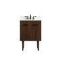 Elegant Lighting Cyrus 24" Free Standing, Wall Mounted Single Basin Vanity Set with Cabinet, Engineered Marble Vanity Top, and Backsplash Walnut