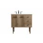 Elegant Lighting Cyrus 36" Free Standing, Wall Mounted Single Basin Vanity Set with Cabinet and Engineered Marble Vanity Top Natural Oak