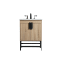 Elegant Lighting Eugene 24" Free Standing Single Basin Vanity Set with Cabinet and Engineered Marble Vanity Top Mango Wood
