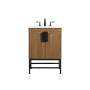Elegant Lighting Eugene 24" Free Standing Single Basin Vanity Set with Cabinet and Engineered Marble Vanity Top Walnut Brown