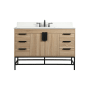 Elegant Lighting Eugene 48" Free Standing Single Basin Vanity Set with Cabinet, Engineered Marble Vanity Top, and Backsplash Mango Wood
