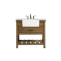 Elegant Lighting Clement 36" Free Standing Single Basin Vanity Set with Cabinet and Marble Vanity Top Driftwood