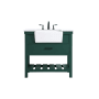Elegant Lighting Clement 36" Free Standing Single Basin Vanity Set with Cabinet and Marble Vanity Top Green