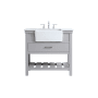 Elegant Lighting Clement 36" Free Standing Single Basin Vanity Set with Cabinet and Marble Vanity Top Grey