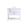 Elegant Lighting Clement 36" Free Standing Single Basin Vanity Set with Cabinet and Marble Vanity Top White