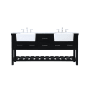 Elegant Lighting Clement 72" Free Standing Double Basin Vanity Set with Cabinet and Marble Vanity Top Black