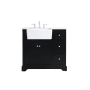 Elegant Lighting Franklin 36" Free Standing Single Basin Vanity Set with Cabinet and Marble Vanity Top Black