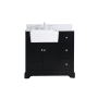 Elegant Lighting Franklin 36" Free Standing Single Basin Vanity Set with Cabinet and Marble Vanity Top Black