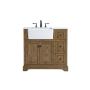 Elegant Lighting Franklin 36" Free Standing Single Basin Vanity Set with Cabinet and Marble Vanity Top Driftwood