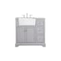 Elegant Lighting Franklin 36" Free Standing Single Basin Vanity Set with Cabinet and Marble Vanity Top Grey
