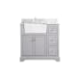 Elegant Lighting Franklin 36" Free Standing Single Basin Vanity Set with Cabinet and Marble Vanity Top Grey
