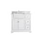 Elegant Lighting Franklin 36" Free Standing Single Basin Vanity Set with Cabinet and Marble Vanity Top White