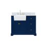 Elegant Lighting Franklin 42" Free Standing Single Basin Vanity Set with Cabinet and Marble Vanity Top Blue