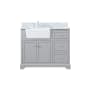 Elegant Lighting Franklin 42" Free Standing Single Basin Vanity Set with Cabinet and Marble Vanity Top Grey