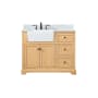 Elegant Lighting Franklin 42" Free Standing Single Basin Vanity Set with Cabinet and Marble Vanity Top Natural Wood