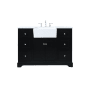 Elegant Lighting Franklin 48" Free Standing Single Basin Vanity Set with Cabinet and Marble Vanity Top Black