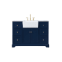 Elegant Lighting Franklin 48" Free Standing Single Basin Vanity Set with Cabinet and Marble Vanity Top Blue