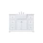 Elegant Lighting Franklin 48" Free Standing Single Basin Vanity Set with Cabinet and Marble Vanity Top White