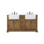 Elegant Lighting Franklin 60" Free Standing Double Basin Vanity Set with Cabinet and Marble Vanity Top Driftwood
