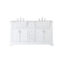 Elegant Lighting Franklin 60" Free Standing Double Basin Vanity Set with Cabinet and Marble Vanity Top White