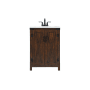 Elegant Lighting Grant 24" Free Standing Single Basin Vanity Set with Cabinet and Engineered Marble Vanity Top Expresso