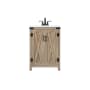 Elegant Lighting Grant 24" Free Standing Single Basin Vanity Set with Cabinet and Engineered Marble Vanity Top Natural Oak