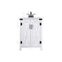 Elegant Lighting Grant 24" Free Standing Single Basin Vanity Set with Cabinet and Engineered Marble Vanity Top White