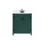 Elegant Lighting Grant 30" Free Standing Single Basin Vanity Set with Cabinet, Engineered Marble Vanity Top, and Backsplash Green