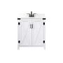 Elegant Lighting Grant 30" Free Standing Single Basin Vanity Set with Cabinet, Engineered Marble Vanity Top, and Backsplash White