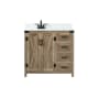 Elegant Lighting Grant 36" Free Standing Single Basin Vanity Set with Cabinet, Engineered Marble Vanity Top, and Backsplash Natural Oak