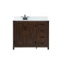 Elegant Lighting Grant 42" Free Standing Single Basin Vanity Set with Cabinet, Engineered Marble Vanity Top, and Backsplash Expresso