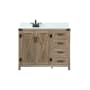 Elegant Lighting Grant 42" Free Standing Single Basin Vanity Set with Cabinet, Engineered Marble Vanity Top, and Backsplash Natural Oak