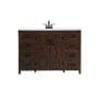 Elegant Lighting Grant 48" Free Standing Single Basin Vanity Set with Cabinet and Engineered Marble Vanity Top Expresso