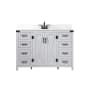 Elegant Lighting Grant 48" Free Standing Single Basin Vanity Set with Cabinet, Engineered Marble Vanity Top, and Backsplash Grey